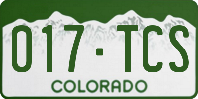 CO license plate 017TCS