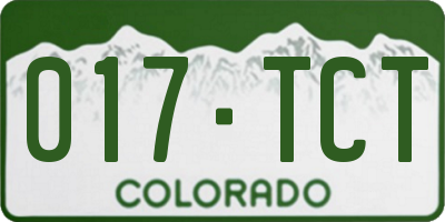 CO license plate 017TCT