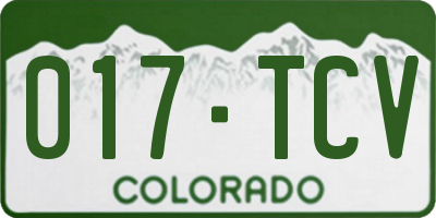 CO license plate 017TCV