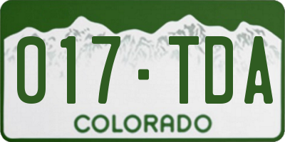 CO license plate 017TDA