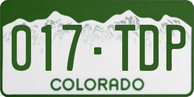CO license plate 017TDP