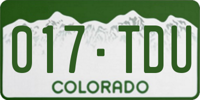 CO license plate 017TDU