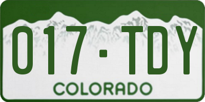 CO license plate 017TDY
