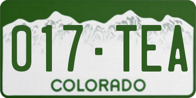 CO license plate 017TEA