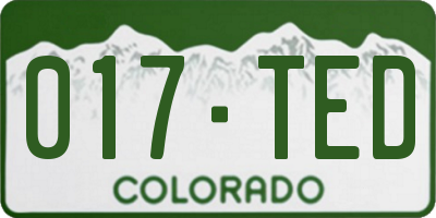 CO license plate 017TED