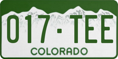 CO license plate 017TEE