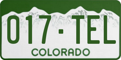 CO license plate 017TEL