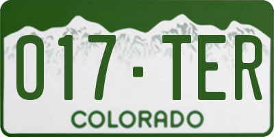 CO license plate 017TER