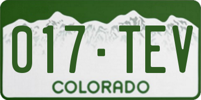CO license plate 017TEV