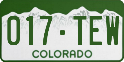 CO license plate 017TEW