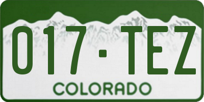 CO license plate 017TEZ