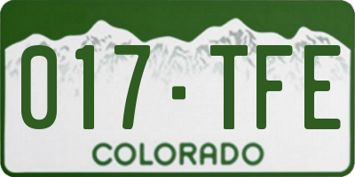 CO license plate 017TFE