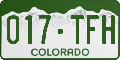 CO license plate 017TFH