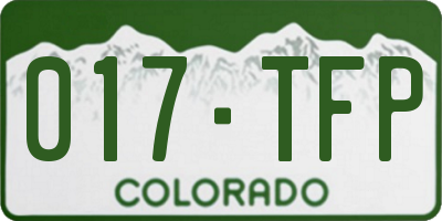 CO license plate 017TFP