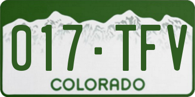 CO license plate 017TFV
