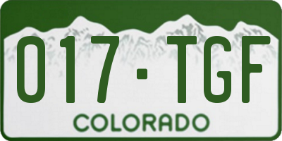 CO license plate 017TGF