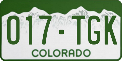 CO license plate 017TGK