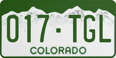 CO license plate 017TGL