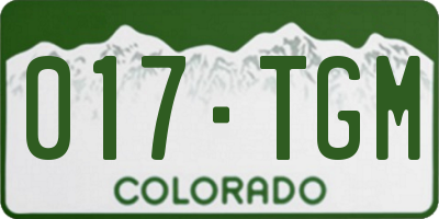 CO license plate 017TGM