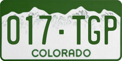 CO license plate 017TGP