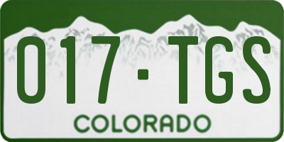 CO license plate 017TGS