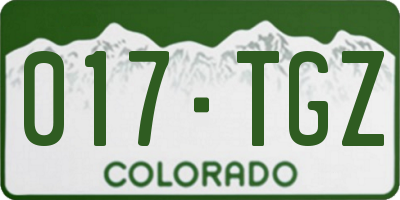 CO license plate 017TGZ