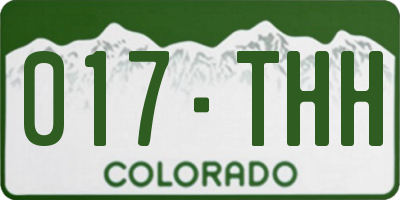 CO license plate 017THH
