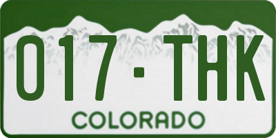 CO license plate 017THK