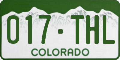CO license plate 017THL