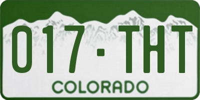 CO license plate 017THT
