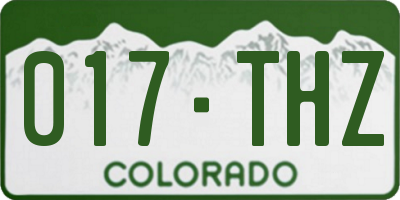 CO license plate 017THZ