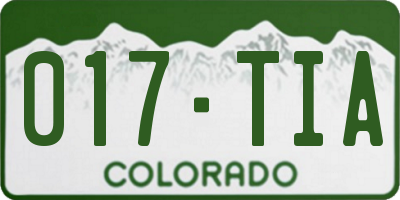 CO license plate 017TIA