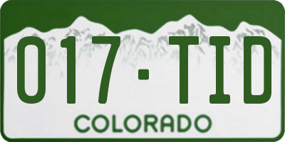 CO license plate 017TID