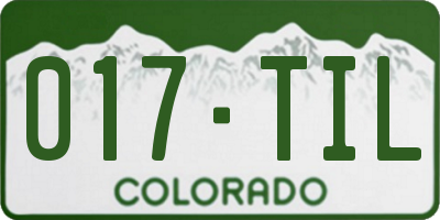 CO license plate 017TIL
