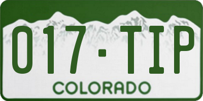 CO license plate 017TIP
