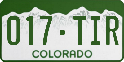 CO license plate 017TIR