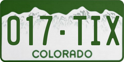CO license plate 017TIX