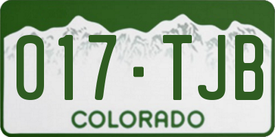 CO license plate 017TJB