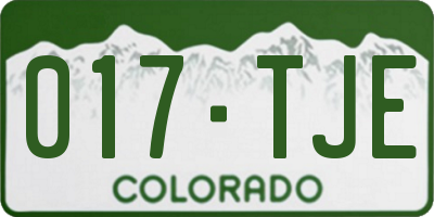 CO license plate 017TJE