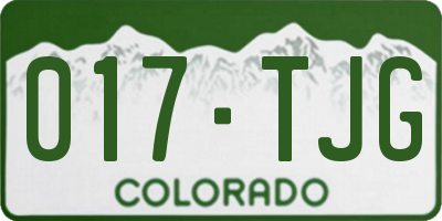 CO license plate 017TJG