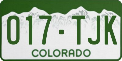 CO license plate 017TJK