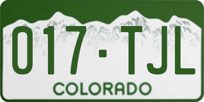 CO license plate 017TJL