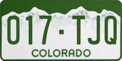 CO license plate 017TJQ