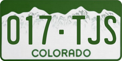 CO license plate 017TJS