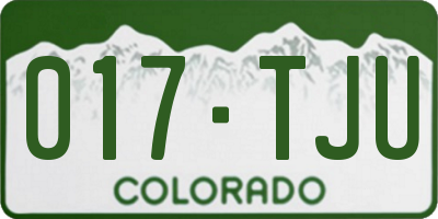 CO license plate 017TJU