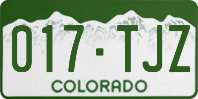CO license plate 017TJZ