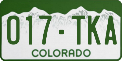 CO license plate 017TKA