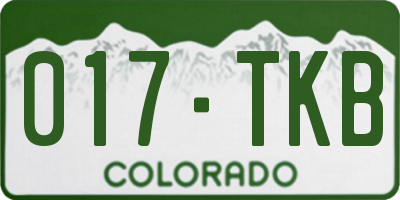 CO license plate 017TKB