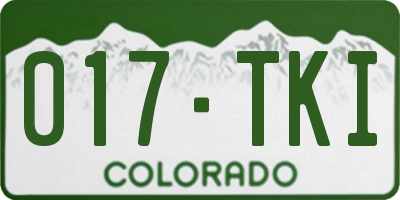 CO license plate 017TKI