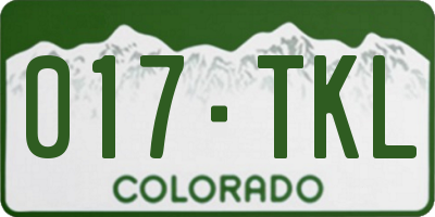 CO license plate 017TKL